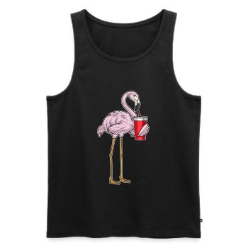 Flamingo Becher to go - Männer Premium Bio Tank Top - Schwarz - Vorne - Michal (187cm)