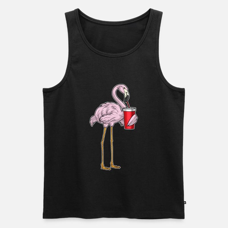 Flamingo Getränk - Männer Premium Bio Tank Top - Schwarz