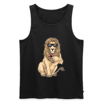Lion Poker Jetons de poker - Débardeur bio Premium Homme - noir - Devant - AI Model Male 178 light (178cm)