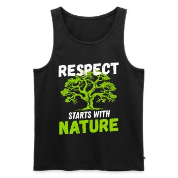 Respect starts with nature Conservation Climate Protection - Men's Premium Organic Tank Top - black - Front - AI Model Male 178 light (178cm)
