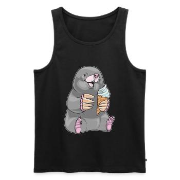 Maulwurf Waffeleis - Männer Premium Bio Tank Top - Schwarz - Vorne - AI Model Male 178 light (178cm)