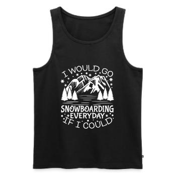Snowboarding Everyday - Men's Premium Organic Tank Top - black - Front - AI Model Male 178 light (178cm)