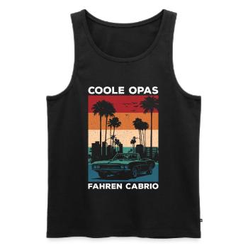 Cool Grandpas Driving Convertible Retro Grandpa - Men's Premium Organic Tank Top - black - Front - AI Model Male 178 light (178cm)