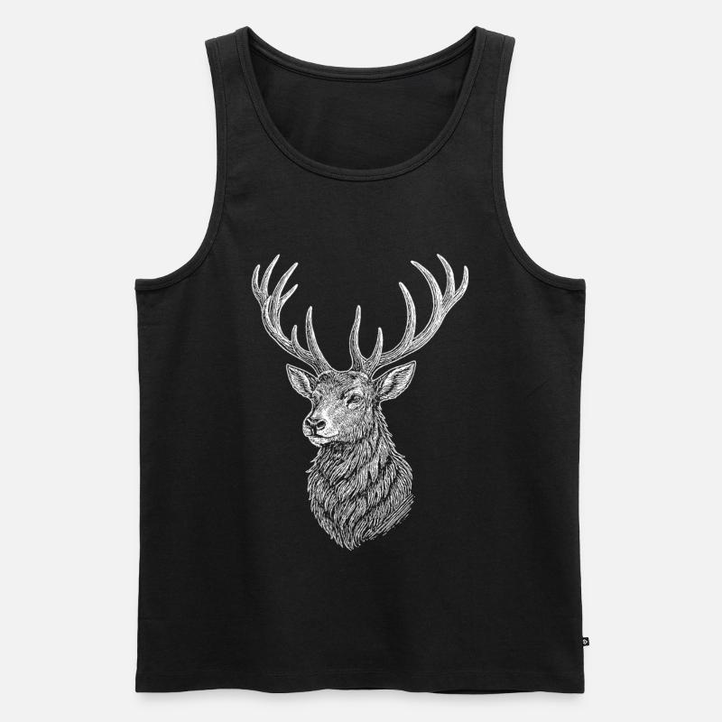 Cerf - Débardeur bio Premium Homme - noir