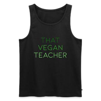 That Vegan Teacher - Männer Premium Bio Tank Top - Schwarz - Vorne - Michal (187cm)