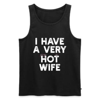 I Have A Very Psychotic Wife - Men's Premium Organic Tank Top - black - Front - AI Model Male 178 light (178cm)