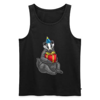 Dachs Geburtstag Partyhut - Männer Premium Bio Tank Top - Schwarz - Vorne - AI Model Male 178 light (178cm)