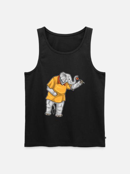 Elefant Dart Dartpfeil - Männer Premium Bio Tank Top - Schwarz