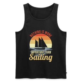 Vintage Sailing - Men's Premium Organic Tank Top - black - Front - Michal (187cm)