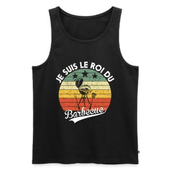 Papa Cadeau Barbecue Drôle Humour Fête des Pères - Débardeur bio Premium Homme - noir - Devant - Michal (187cm)