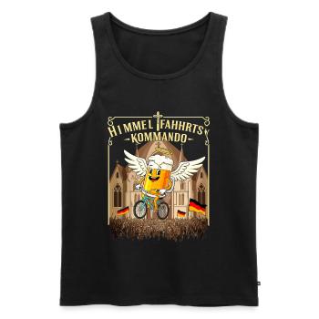HIMMELFAHHRTS KOMMANDO - Vatertags Tour - Männer Premium Bio Tank Top - Schwarz - Vorne - AI Model Male 178 light (178cm)