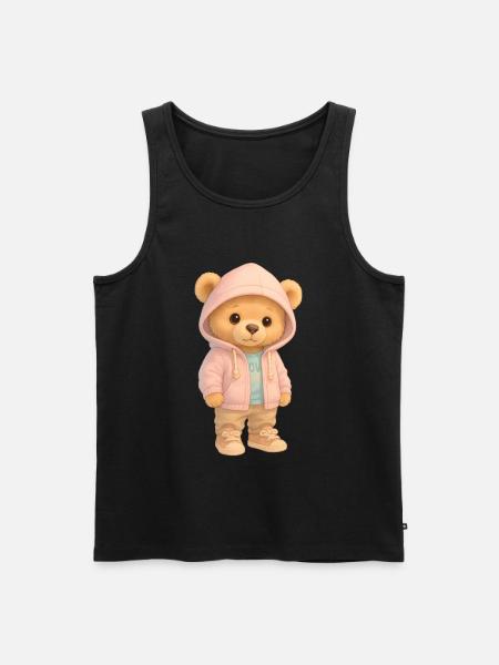 Ours à capuche mignon - Débardeur bio Premium Homme - noir