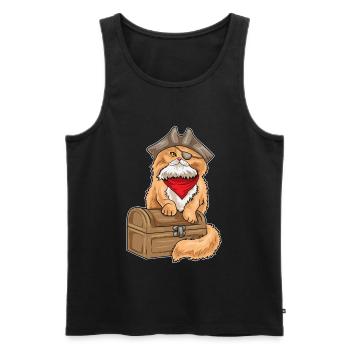 Persian Cat Pirate Treasure Chest - Men's Premium Organic Tank Top - black - Front - AI Model Male 178 light (178cm)