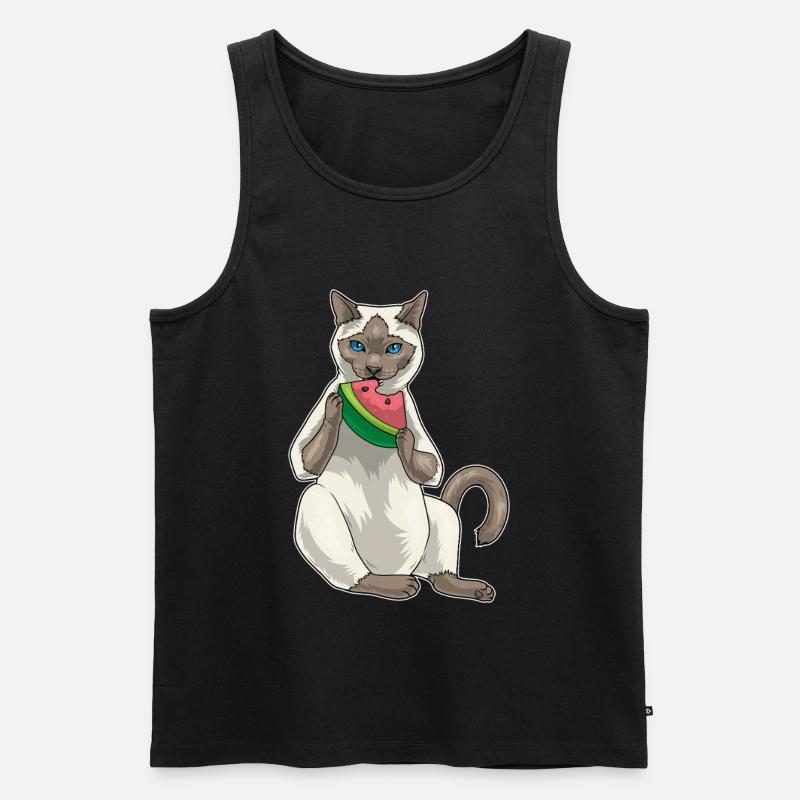 Chat siamois Pastèque - Débardeur bio Premium Homme - noir