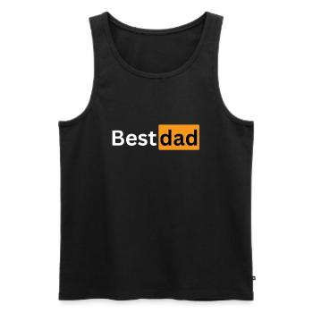 Best Papa Best Dad - Men's Premium Organic Tank Top - black - Front - Michal (187cm)