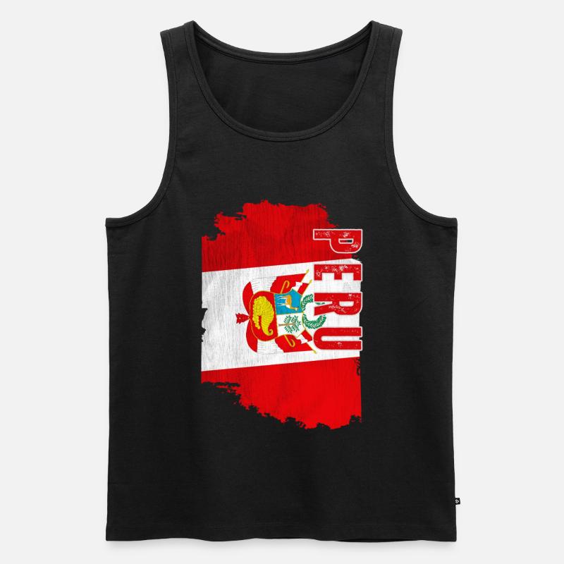Vertikale peruanische Flagge, peruanischer Stolz - Männer Premium Bio Tank Top - Schwarz