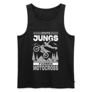 Motocross Geschenk Echte Jungs Spruch Kinder - Männer Premium Bio Tank Top - Schwarz - Vorne - Michal (187cm)
