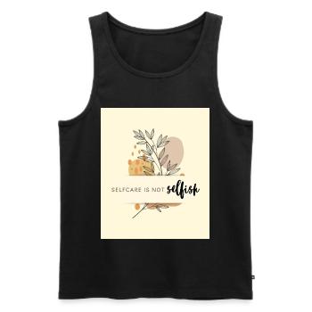 Selfcare is not selfish - Männer Premium Bio Tank Top - Schwarz - Vorne - Michal (187cm)