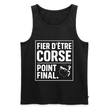 Fier d'être Corse Point Final - Débardeur bio Premium Homme - noir - Devant - AI Model Male 178 light (178cm)