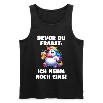 Betrunkenes Einhorn Bier Lustiges Unicorn - Männer Premium Bio Tank Top - Schwarz - Vorne - Michal (187cm)