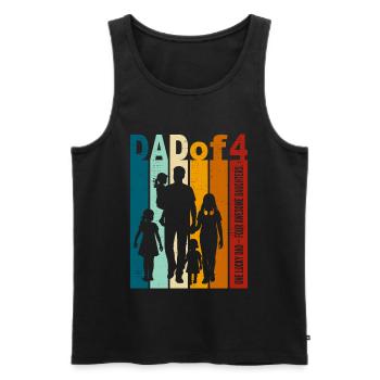 Papa & 4 Töchter Geschenk Design Vatertag - Männer Premium Bio Tank Top - Schwarz - Vorne - AI Model Male 178 light (178cm)