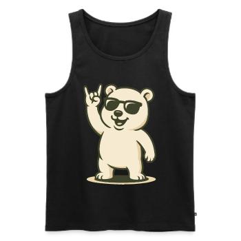 Rocker arctique - Débardeur bio Premium Homme - noir - Devant - AI Model Male 178 light (178cm)