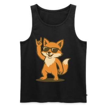 Renard en feu - Débardeur bio Premium Homme - noir - Devant - Michal (187cm)