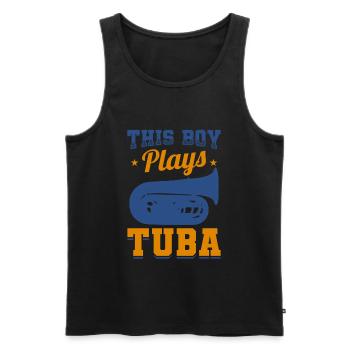 Dieser Junge spielt Tuba - Männer Premium Bio Tank Top - Schwarz - Vorne - Michal (187cm)