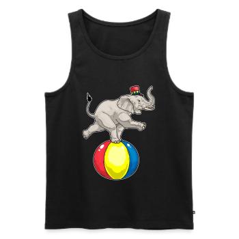 Elephant Circus Ball - Men's Premium Organic Tank Top - black - Front - Michal (187cm)