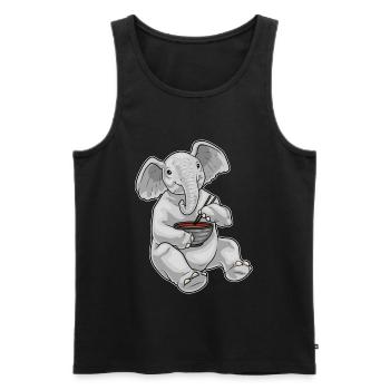 Elefant Koch Ramen Kochen - Männer Premium Bio Tank Top - Schwarz - Vorne - Michal (187cm)