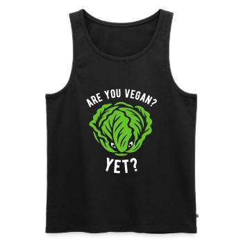 Salat - Are you vegan? Yet? - Vegane Ernährung - Männer Premium Bio Tank Top - Schwarz - Vorne - Michal (187cm)