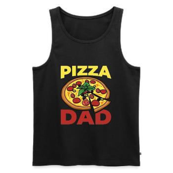 Papa pizza drôle - Débardeur bio Premium Homme - noir - Devant - AI Model Male 178 light (178cm)