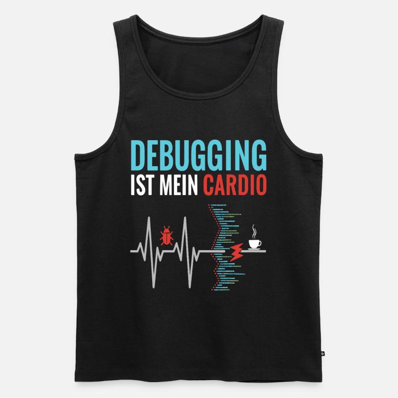 Debugging ist mein Cardio - Programmierer Nerd - Männer Premium Bio Tank Top - Schwarz