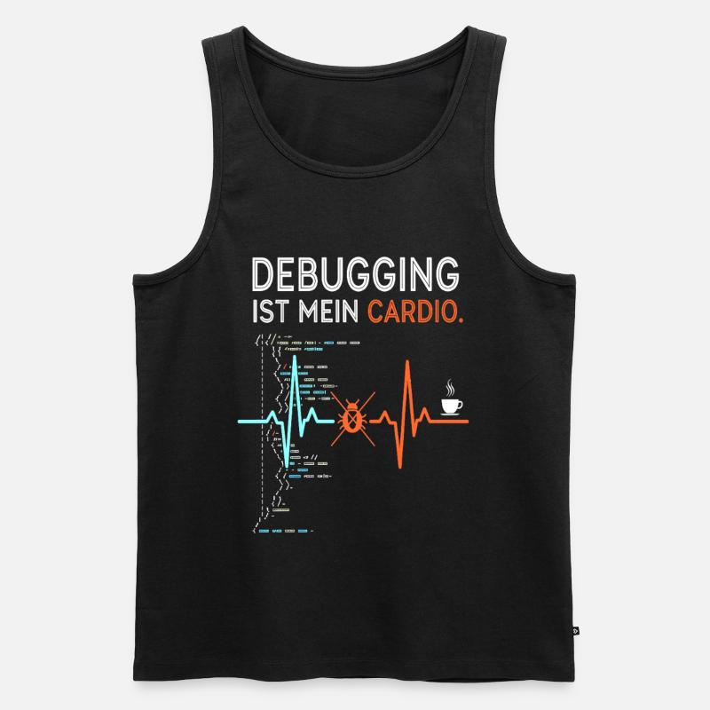 Debugging ist mein Cardio - Computer Nerd - Männer Premium Bio Tank Top - Schwarz
