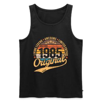 Vintage 1985 40th Birthday Original 1985 - Men's Premium Organic Tank Top - black - Front - AI Model Male 178 light (178cm)