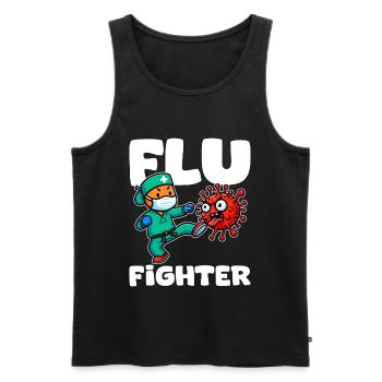 FLU FIGHTER - KRANKENSCHWESTER GESCHENK - Männer Premium Bio Tank Top - Schwarz - Vorne - AI Model Male 178 light (178cm)
