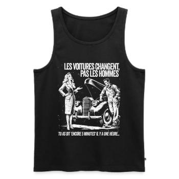 Voitures Changent Pas Les Hommes - Débardeur bio Premium Homme - noir - Devant - Michal (187cm)