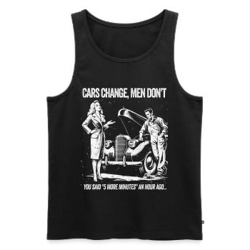 Oldtimer Romantik T-Shirt - Männer Premium Bio Tank Top - Schwarz - Vorne - AI Model Male 178 light (178cm)