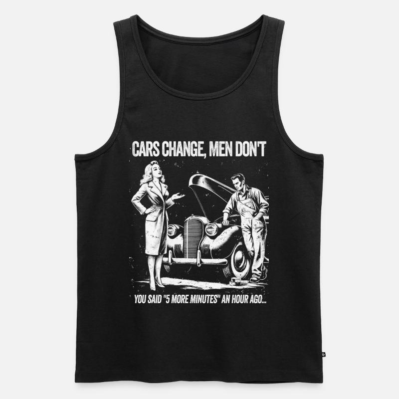 Oldtimer Romantik T-Shirt - Männer Premium Bio Tank Top - Schwarz