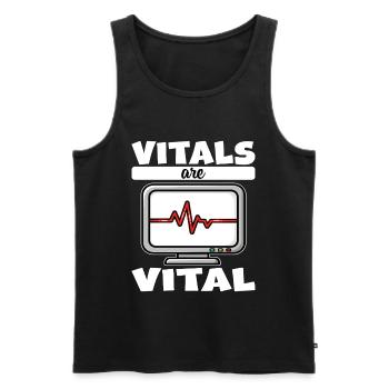 VITALS ARE VITAL - NURSE GIFT - Men's Premium Organic Tank Top - black - Front - Michal (187cm)