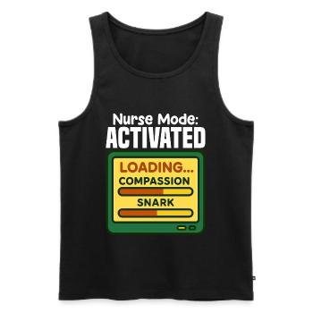 KRANKENSCHWESTER-MODUS AKTIVIERT - SCHWESTER-GESCHENK - Männer Premium Bio Tank Top - Schwarz - Vorne - AI Model Male 178 light (178cm)