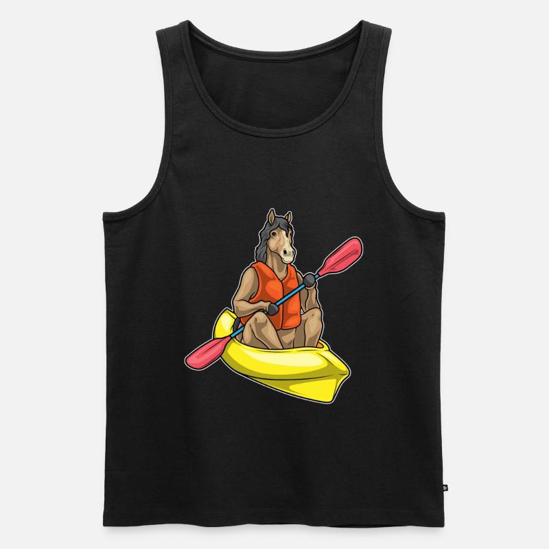 Pferd kleines Boot - Männer Premium Bio Tank Top - Schwarz