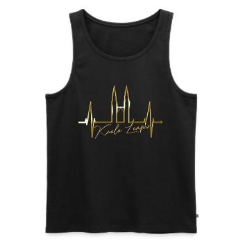 Kuala Lumpur Skyline Herzschlag Malaysia Love KLCC - Männer Premium Bio Tank Top - Schwarz - Vorne - AI Model Male 178 light (178cm)