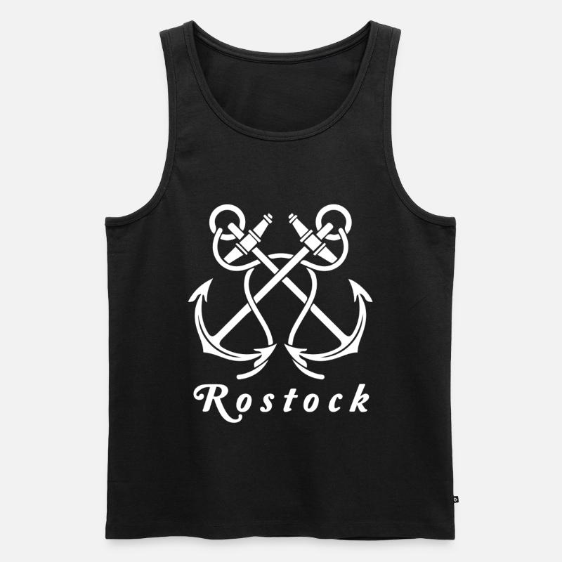 Rostock Ankerliebe - Männer Premium Bio Tank Top - Schwarz