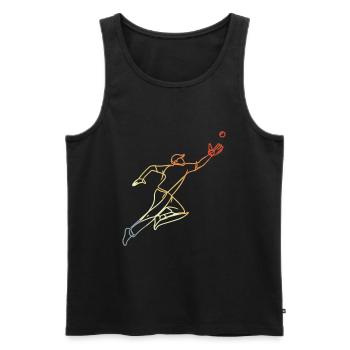 Cricketer Skizze Vintage Look - Männer Premium Bio Tank Top - Schwarz - Vorne - AI Model Male 178 light (178cm)