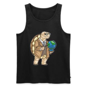 Schildkröte Geschichte Lehrer Schule - Männer Premium Bio Tank Top - Schwarz - Vorne - Michal (187cm)