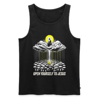 Heavenly Revelation with Jesus and Audience  - Men's Premium Organic Tank Top - black - Front - AI Model Male 178 light (178cm)
