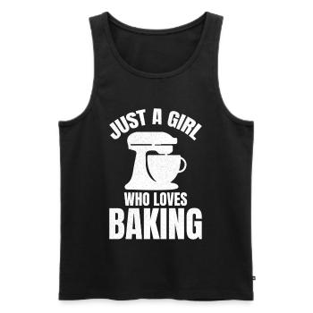just a girl who loves baking - Männer Premium Bio Tank Top - Schwarz - Vorne - AI Model Male 178 light (178cm)