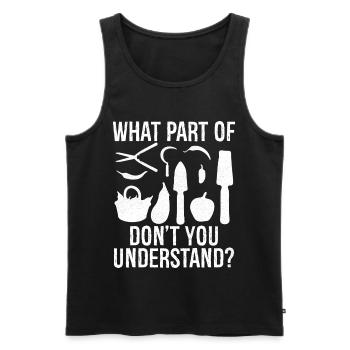 what part of don't you understand  - Männer Premium Bio Tank Top - Schwarz - Vorne - AI Model Male 178 light (178cm)