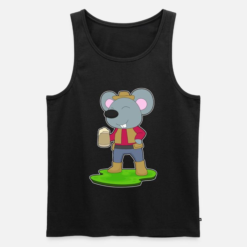 Maus Bier - Männer Premium Bio Tank Top - Schwarz